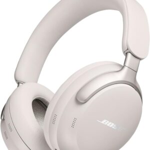 Bose New QuietComfort Ultra Wireless Noise Cancelling Headphones with Spatial Audio, Over-The-Ear Headphones with Mic, Up to 24 Hours of Battery Life, White Smoke